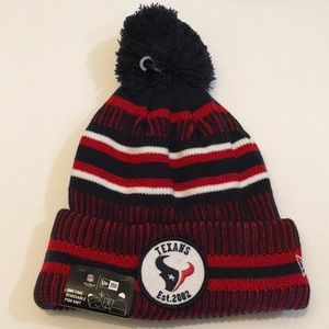 Houston Texans NFL New Era Pom Knit (Removable) Hat.